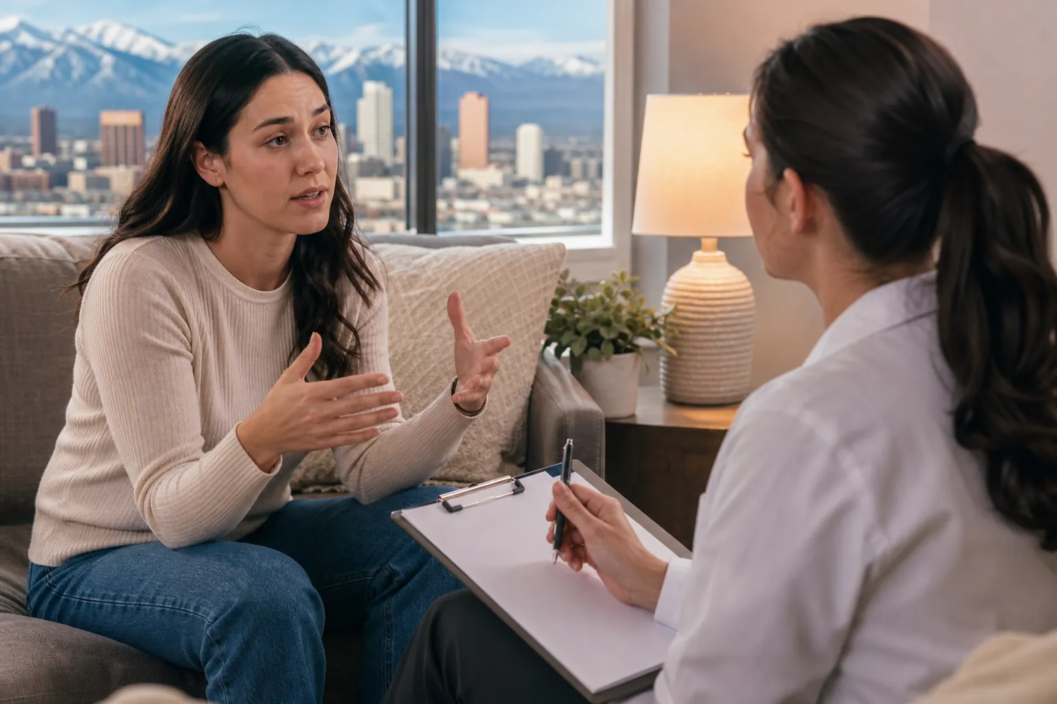 Explaining Overwhelming Symptoms In CO - Woman Discussing Concerns With a Care Woman Discussing Concerns With a Care; Explaining Overwhelming Symptoms In CO, Denver, CO