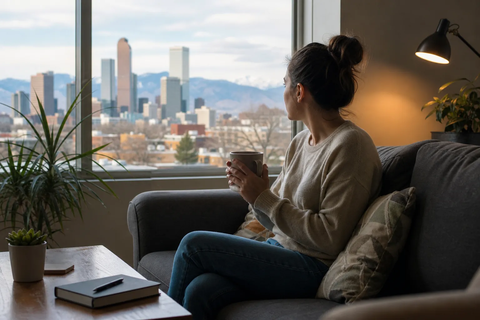 Seeking Help Before Feeling Ready For Treatment In CO - Woman Holding a Mug and Looking Out at Woman Holding a Mug and Looking Out at; Seeking Help Before Feeling Ready For Treatment In CO, Denver, CO