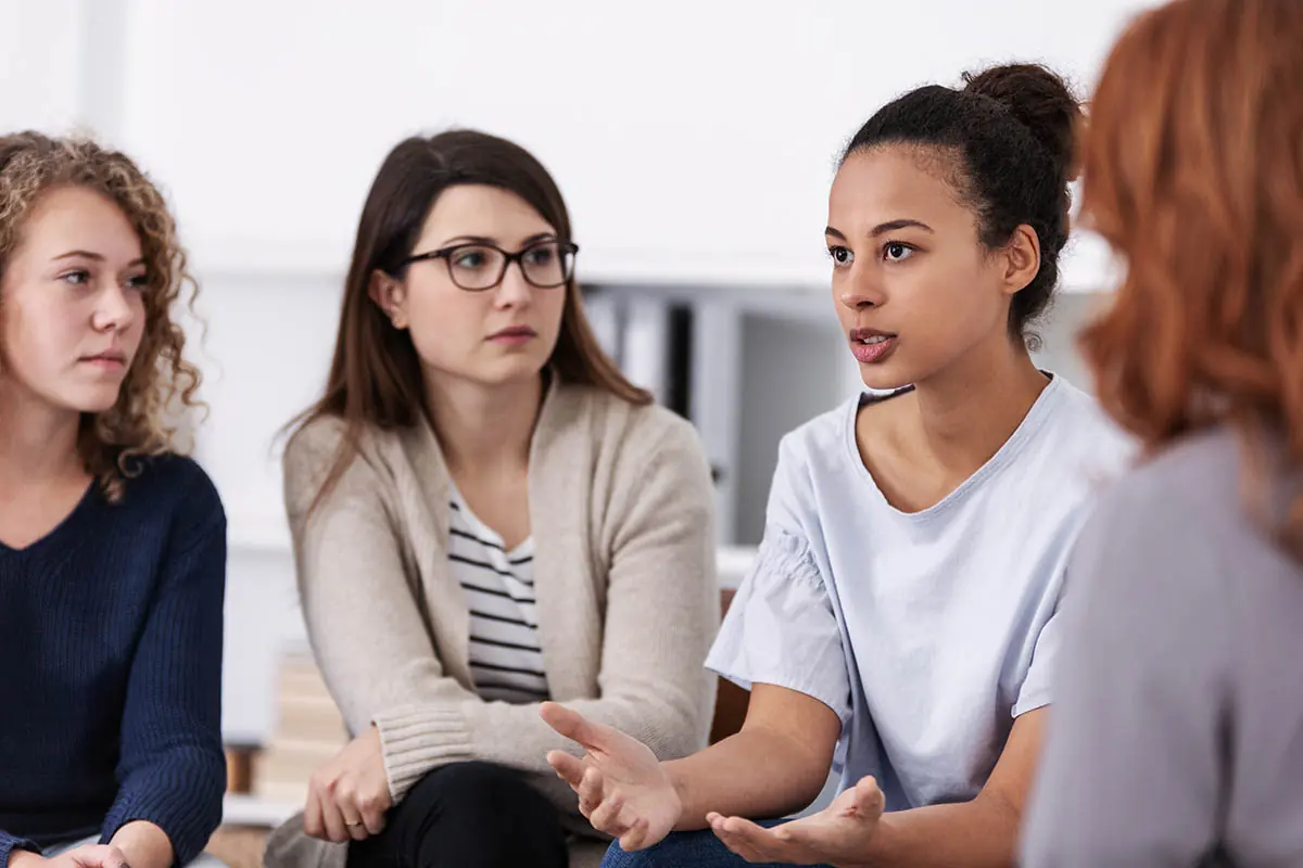women talking about opioid addiction for women