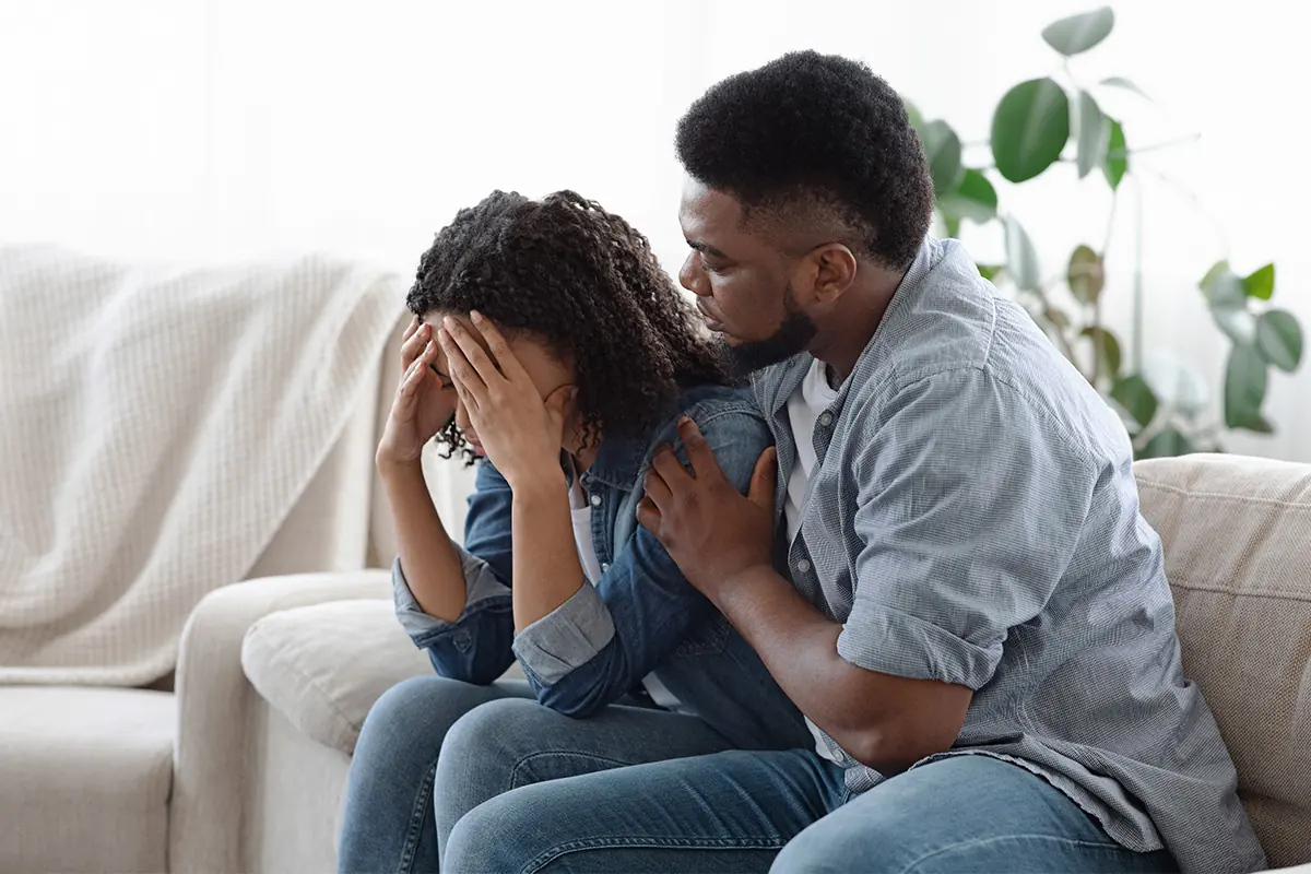 A man demonstrating how to help an alcoholic wife
