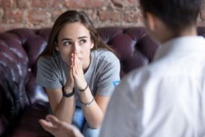 woman at a trauma treatment program