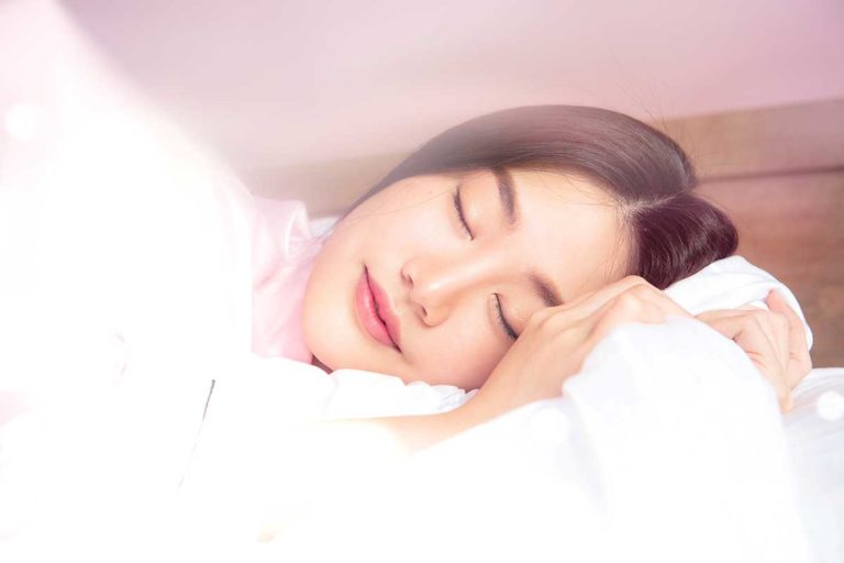 woman who is falling asleep naturally