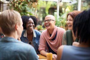 Women laughing together, symbolizing support in Colorado's outpatient addiction treatment for women
