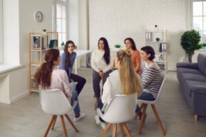 a group meets during women's addiction treatment in denver